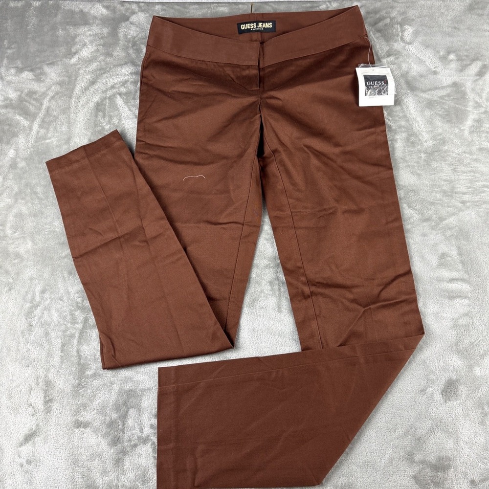Guess Jeans Authentic Fox Brown Slim Tailored Trousers Pants Size 26 NWT